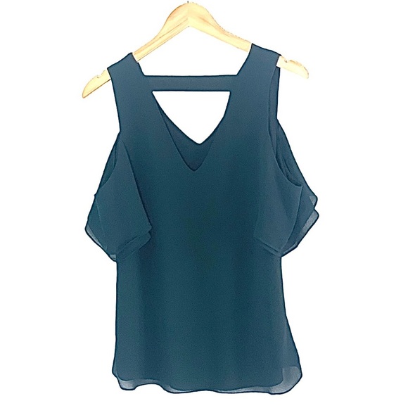 Naked Zebra | Black off shoulder tank blouse light and airy size small - Picture 4 of 8